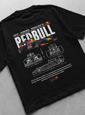 2025F1方程式车队维斯塔潘红牛车队赛车服短袖纯棉夏t恤衫男半袖