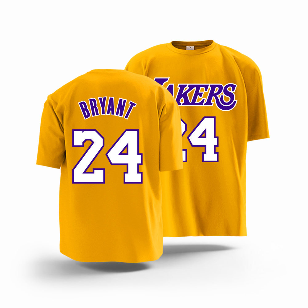 湖人队科比8号24号美式篮球衣服 短袖T恤衫半袖青少年儿童男女潮