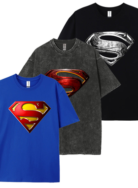DC超人T恤男衣服夏季新款同款漫威短袖童装电影周边衣服superman