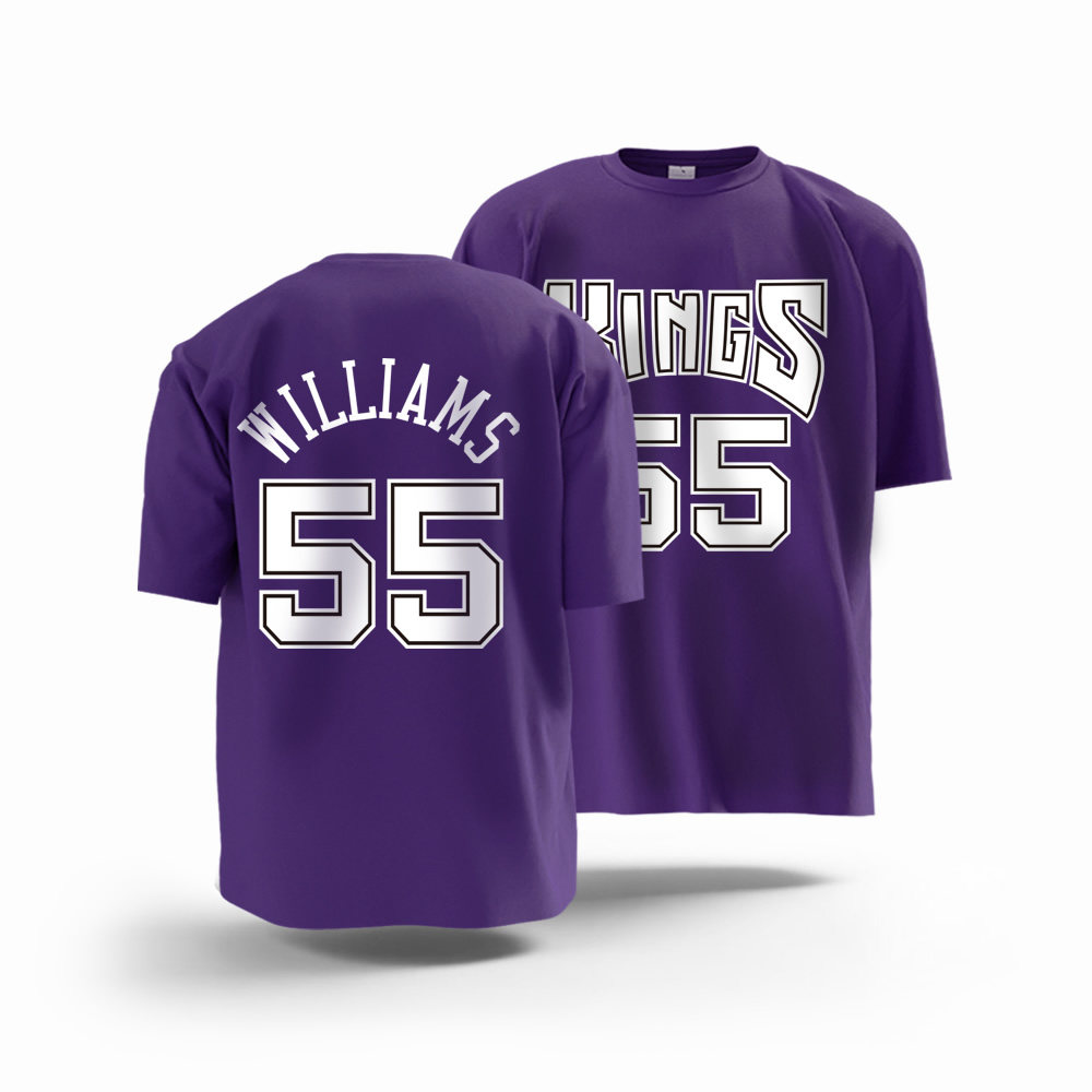 国王队复古球衣 威廉姆斯55号 韦伯4号 佩贾16号 训练服短袖T恤