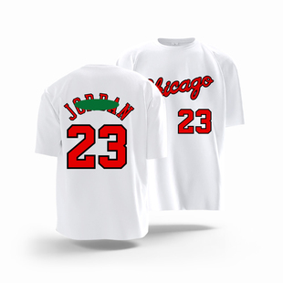 公牛队罗斯1号短袖23号 罗德曼91号大码学生 篮球衣服运动纯棉T恤