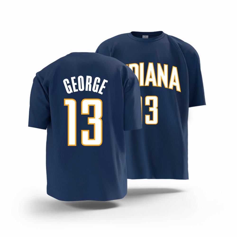 步行者雷吉米勒31号乔治13短袖T恤衫篮球运动大码透气训练服球衣