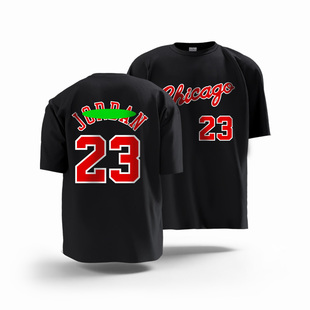 公牛队23号乔帮主 罗德曼91号皮蓬33号 罗斯1号大码定制短袖T恤衫