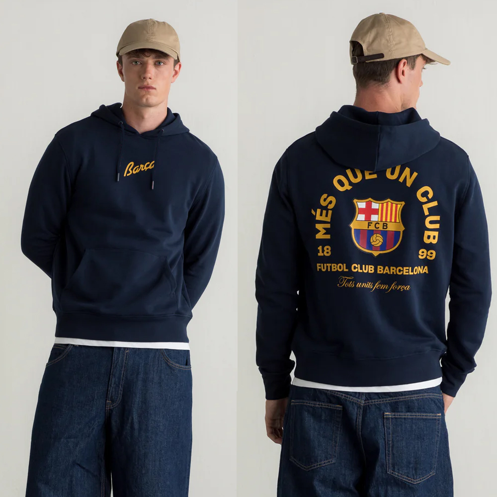 2025巴萨卫衣连帽套头亚马尔 拉菲尼亚同款 纯棉圆领衣服巴塞罗那