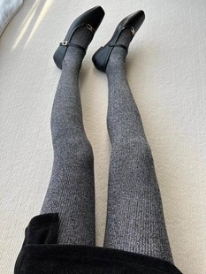 韩国helder老板娘同款混色线花纱粗线羊毛打底裤 定纺正确版纱线