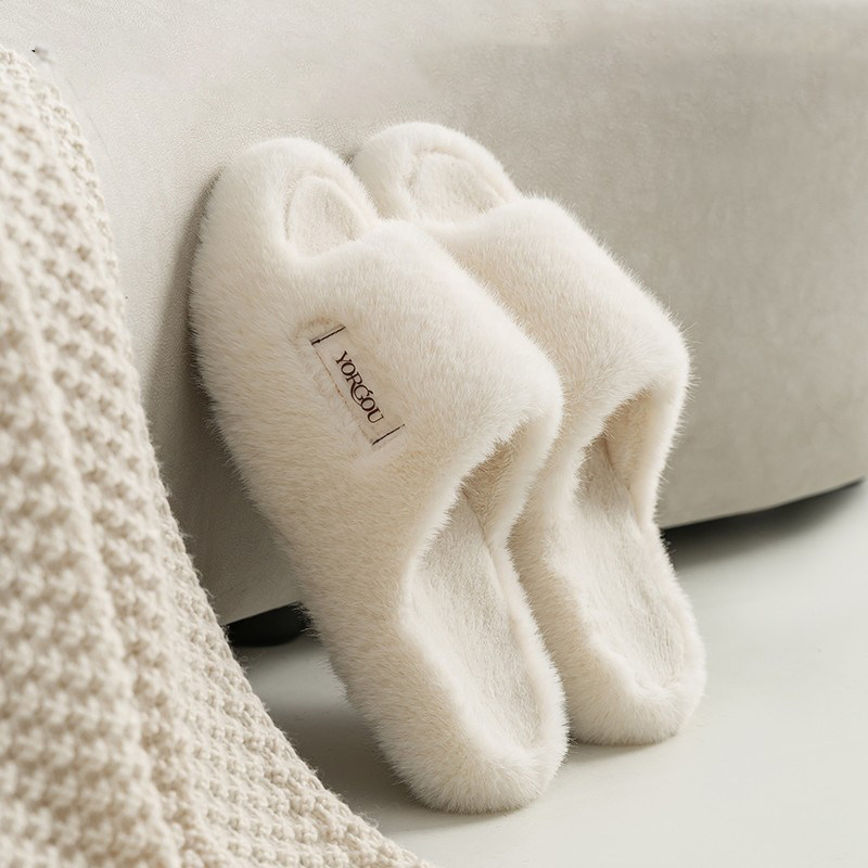 时尚毛毛拖鞋女士外穿秋冬季室内居家用防滑保暖高级感厚底踩si感