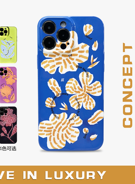 LIL原创手绘丝缕高级感适用苹果15pro亮面全包菲林手机壳14iPhone13ProMaxmini软壳11XS华为小米OPPOVIVOIQOO