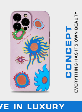 LIL原创春兰秋菊高级感适用苹果15pro亮面全包菲林手机壳14iPhone13ProMaxmini软壳11XS华为小米OPPOVIVOIQOO