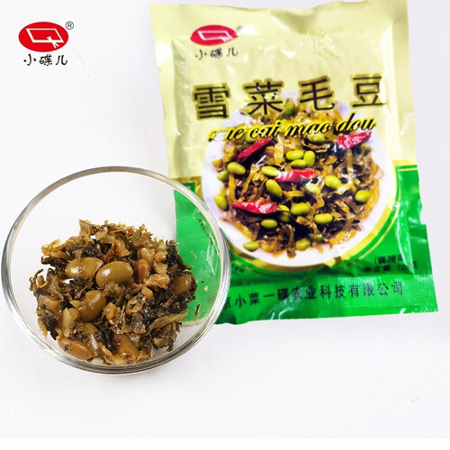 雪菜毛豆油炒小碟儿鲜香