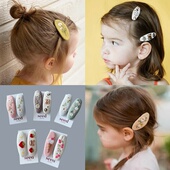 Seed刺绣发夹樱桃花朵冰淇淋小熊边夹刘海夹发夹发卡外贸欧美儿童