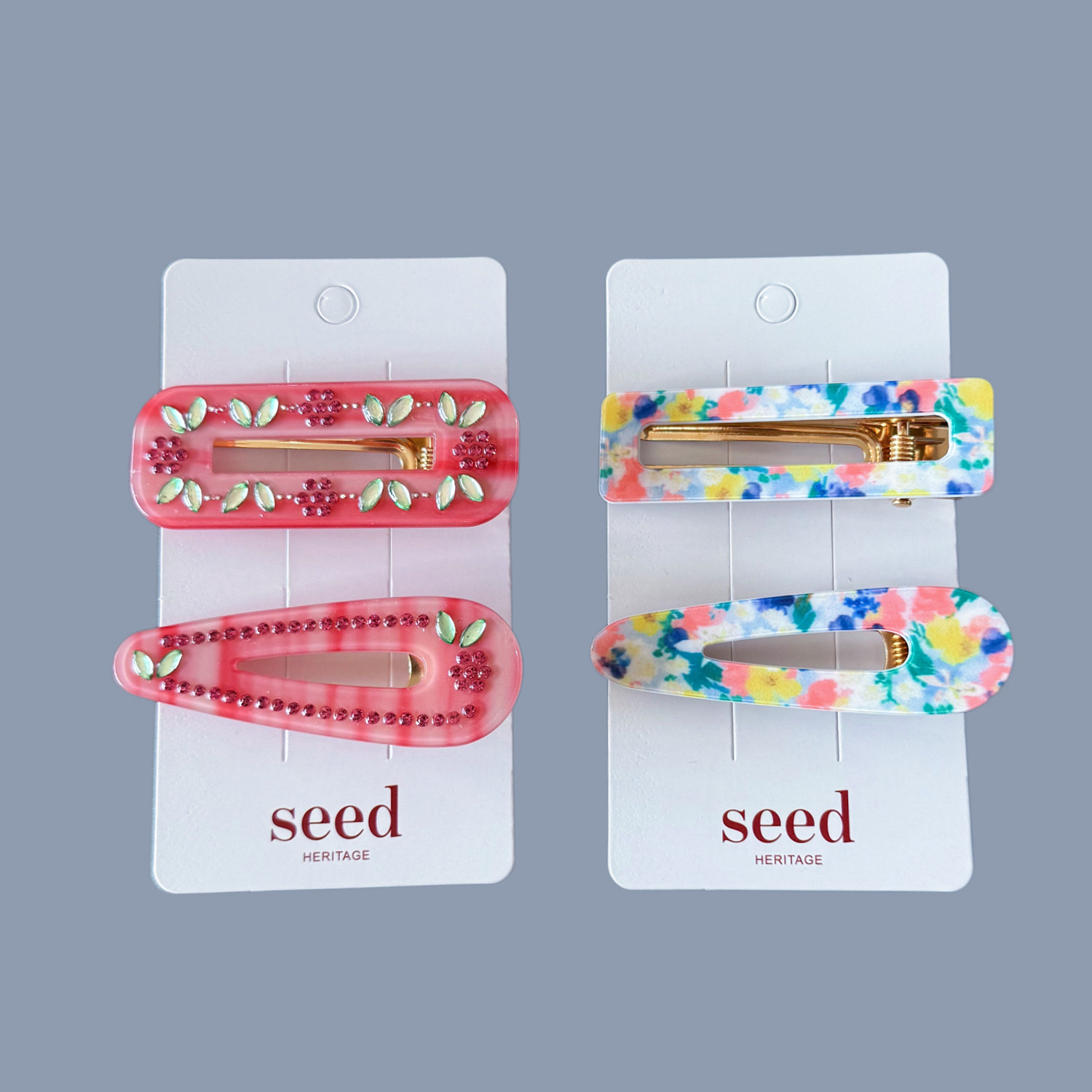 Seed甜美风镶钻发夹花朵淑女儿童头饰边夹刘海夹发卡头夹发饰女士