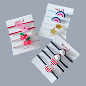 Seed可爱儿童皮筋星星彩虹樱桃花朵发饰饰品发圈马尾绳发绳头绳In