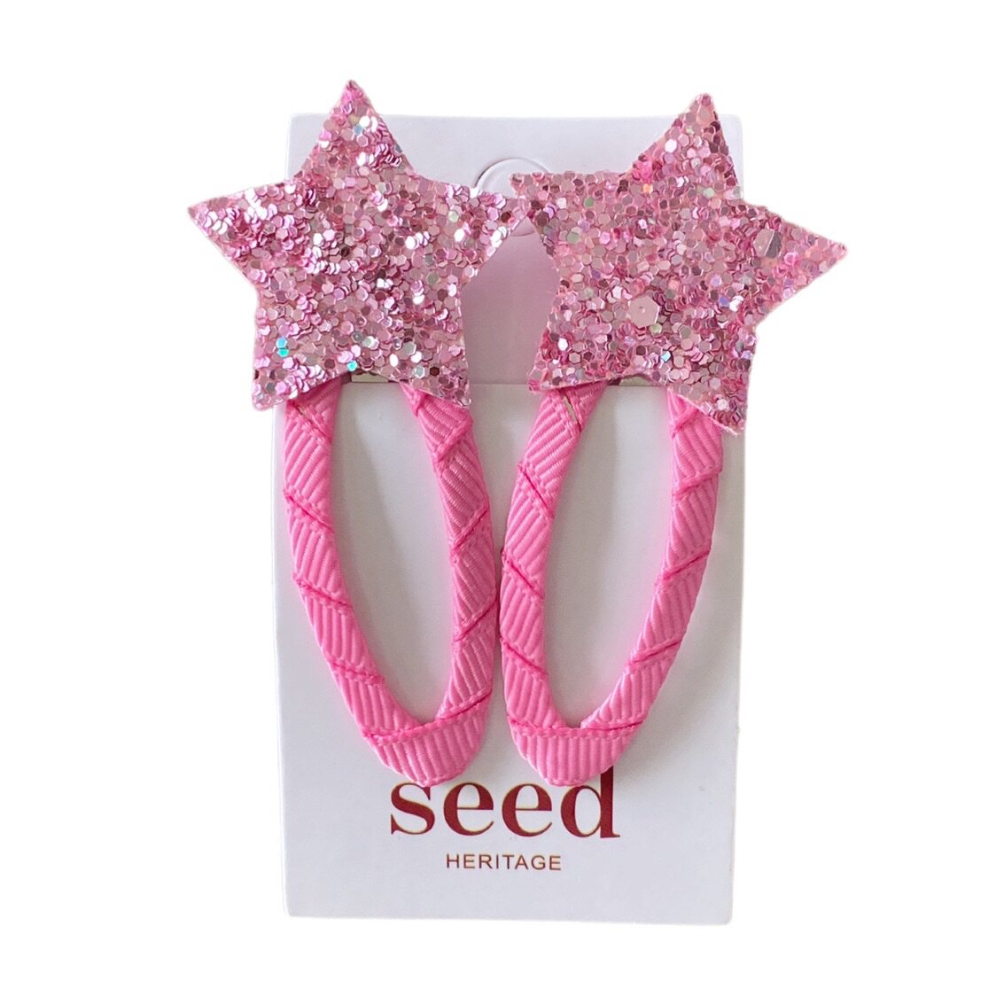 Seed玫红星星发夹发卡女孩边夹刘海夹发饰饰品头饰头花头夹儿童In