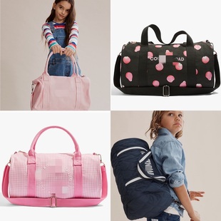 澳洲儿童旅行包斜挎包女孩男孩学生健身包印花旅游跳舞包棉布帆布