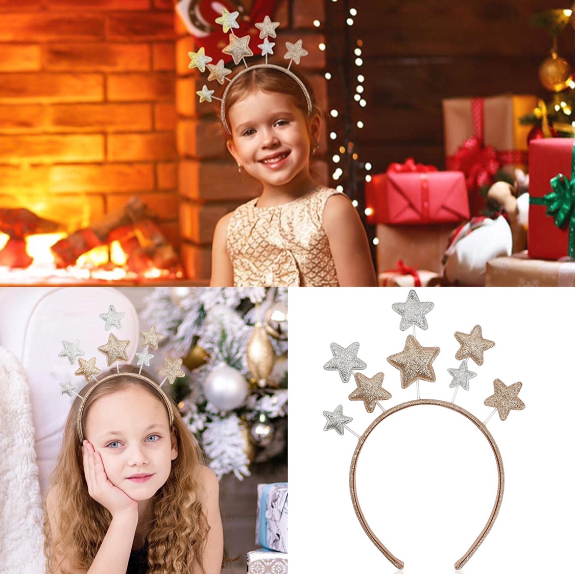 立体饰品可爱风派对五角星发箍