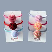 Seed秋冬毛球皮筋发圈绑头发发绳马尾绳头绳发饰可爱甜美女童饰品