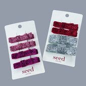 Seed淑女闪亮儿童发夹边夹刘海夹发饰女孩外贸欧美蝴蝶结发卡亲子