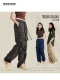 情侣OS嘻哈休闲伞兵长裤 春夏高街设计感褶皱宽松直筒速干工装 裤 子