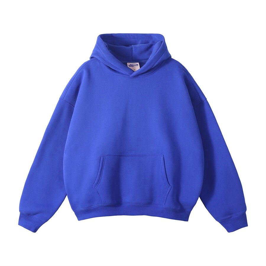 thumbnail for 2025 Autumn and Winter European and American High Street Fleece Thickened Hooded Sweatshirt Set Men's and Women's INS Trendy Brand Hip Hop Solid Color Loose