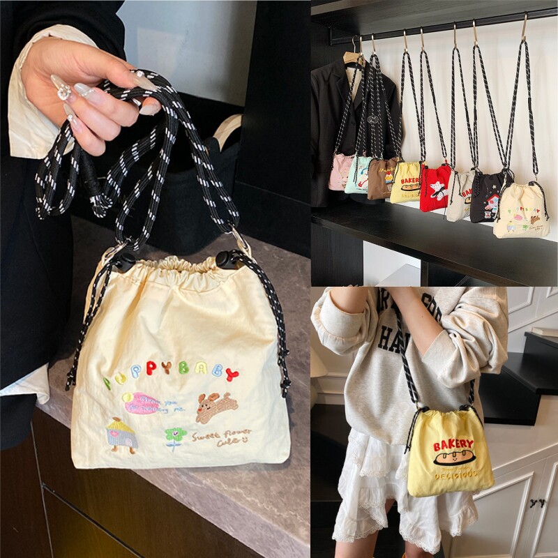 女孩逛街小包儿童可爱卡通日系斜挎包男孩束口单肩简约童趣手机包