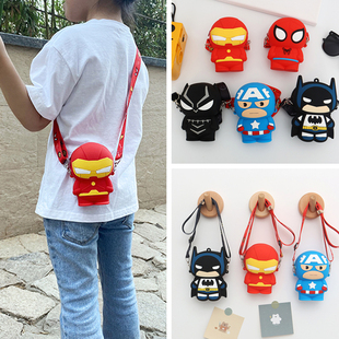 女宝宝斜挎包2026新款可爱卡通洋气蜘蛛侠零钱包婴儿小包男童帅气