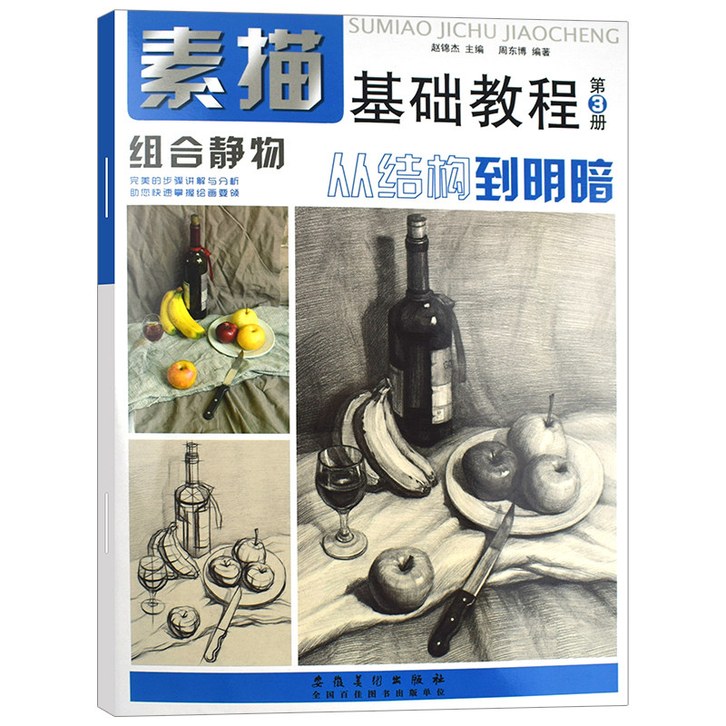描基础教程第3册素描从结构到明暗组合静物第三册素描绘画入门培训