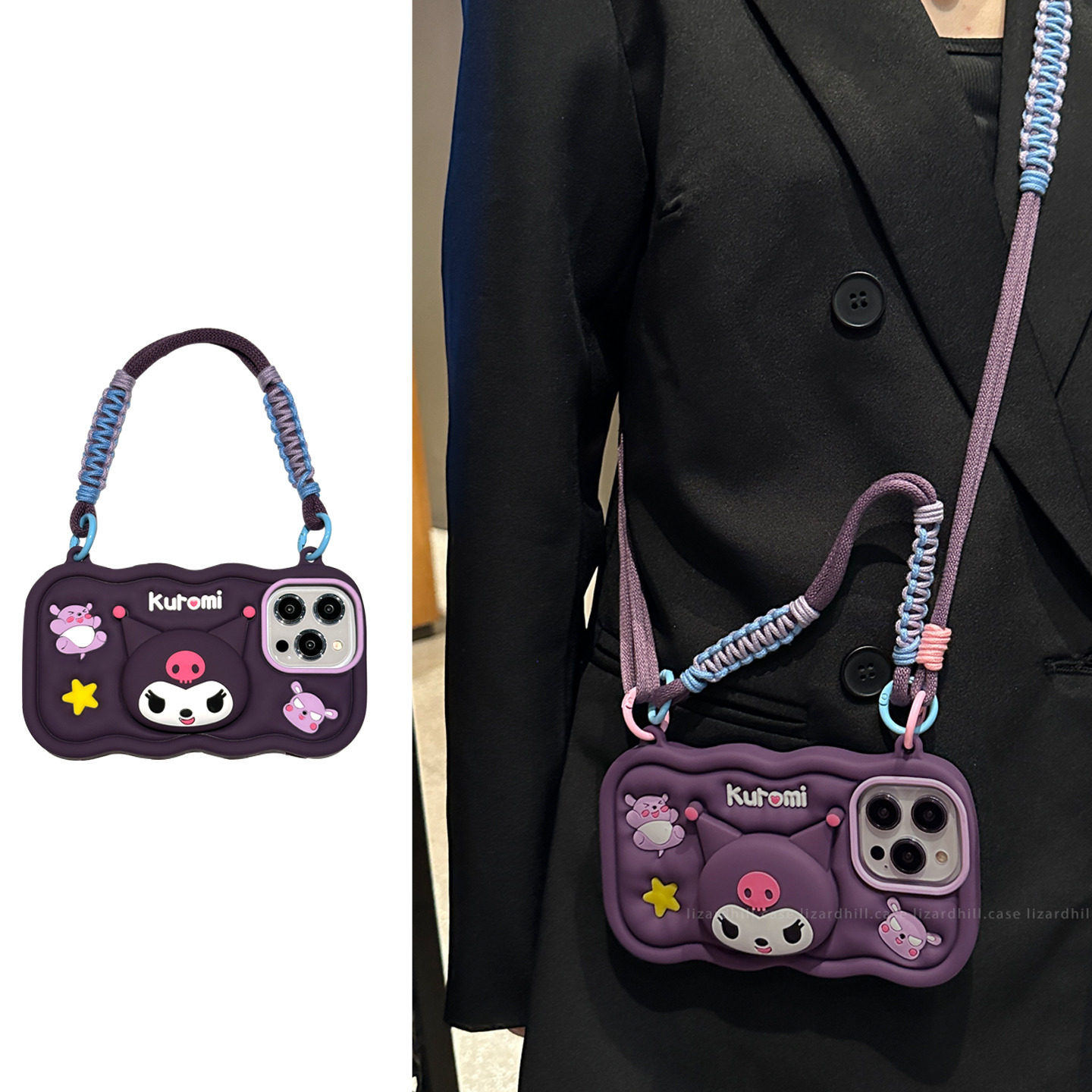 可调节斜挎背带挂绳苹果手机壳