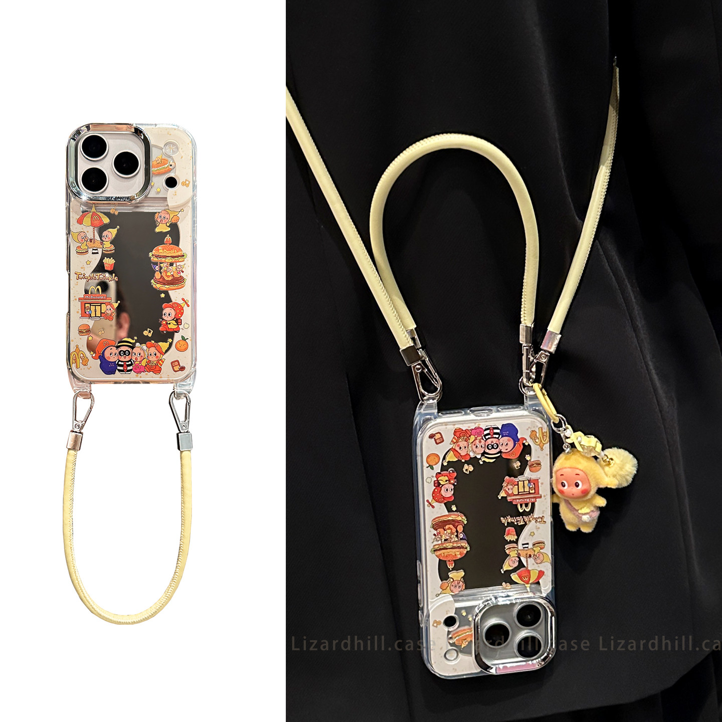lizardhill 镜面可爱星星人适用苹果17promax手机壳17pro新款16pro女iphone15pro斜挎背带挂绳14p镜头全包13图片