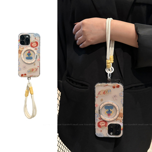 lizardhill 15pro情侣iphone16promax男女17Air超薄14pro磁吸支架带挂绳13小众高级感套 适用苹果17手机壳新款