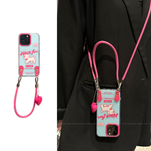 lizardhill 可爱超好看适用苹果16手机壳新款女iphone15promax不撞壳的14pro可斜挎背带挂绳13磨砂小众高级感