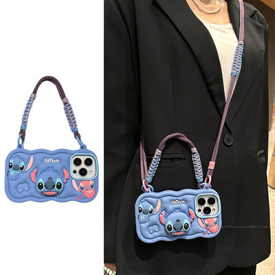 lizardhill可爱史迪仔适用苹果16手机壳17pro新款iphone15promax男Air女14pro支架13软硅胶12斜挎背带挂绳11