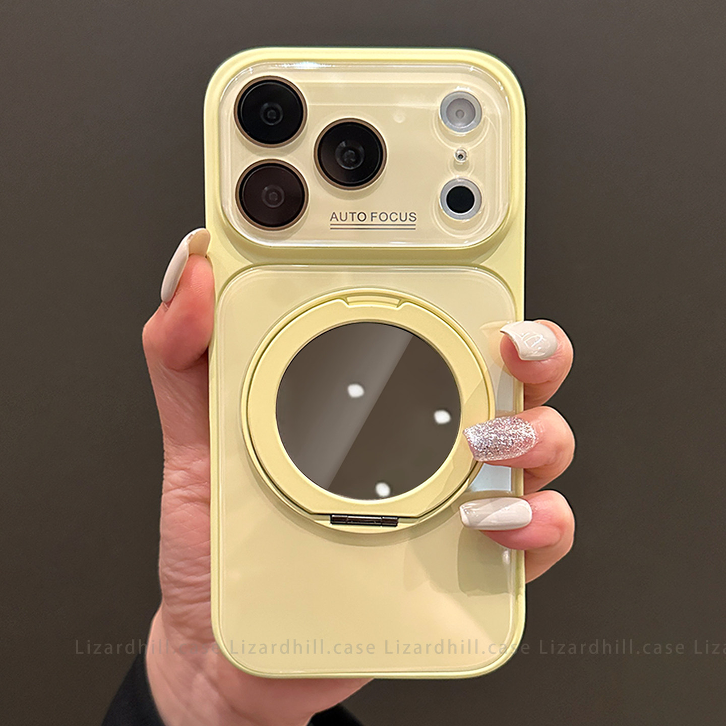 镜面磁吸支架适用苹果18promax手机壳17pro新款iphone16pro黄色15pro男女情侣14pro镜头全包防摔13小众高级感