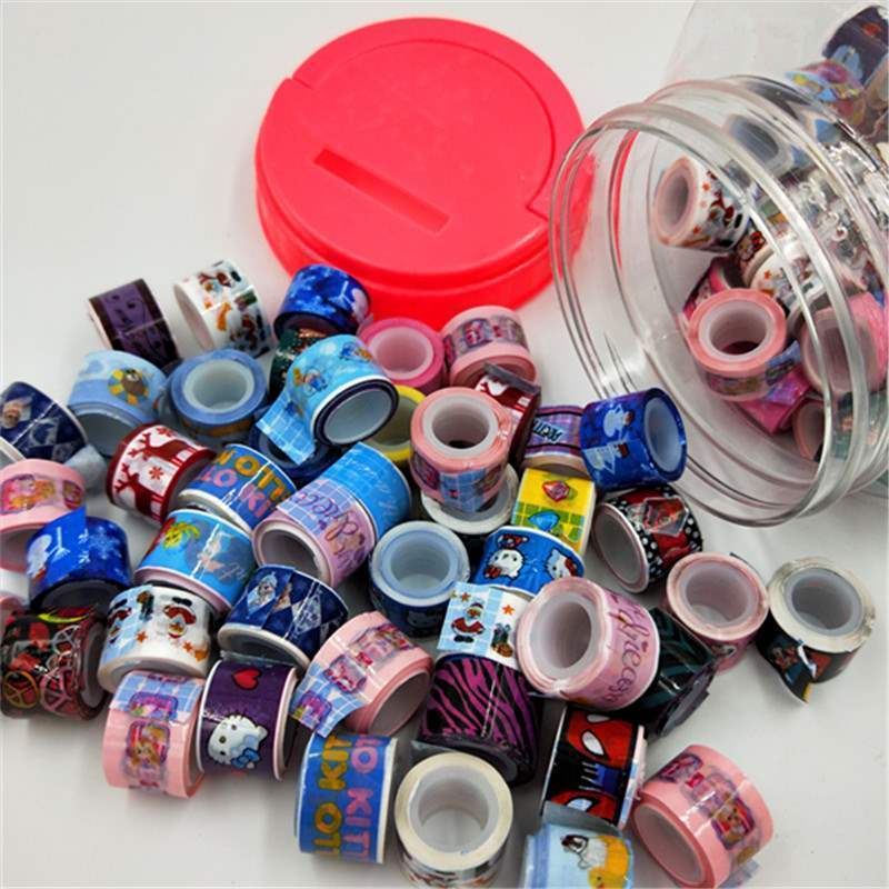 韩版收账小胶条 儿童卡通胶带 手账胶带相册日记装饰diy彩色胶带