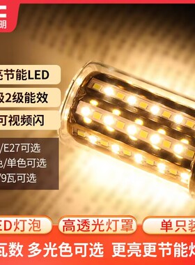 雷士照明led灯泡e14e27螺口家用led超亮节能三色变光尖泡玉米泡9W
