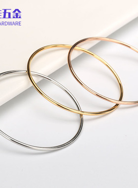 爆款欧美简约2mm/m光面线圈手镯素圈镀金不掉色女款细手环