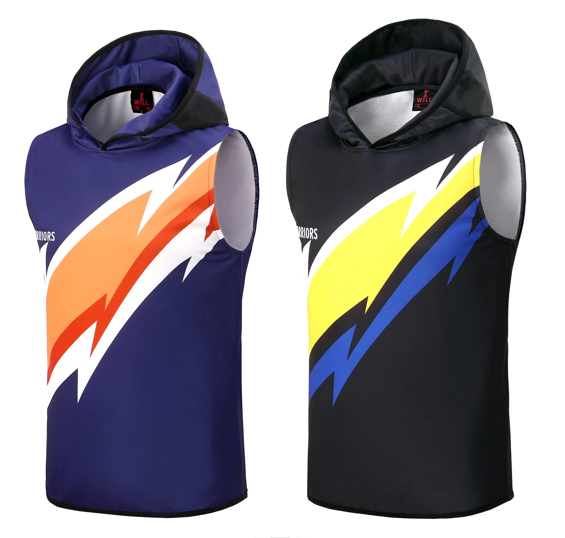 2023七厘彩连帽卫衣勇士库里闪电运动篮球套头快干背心男无袖卫衣