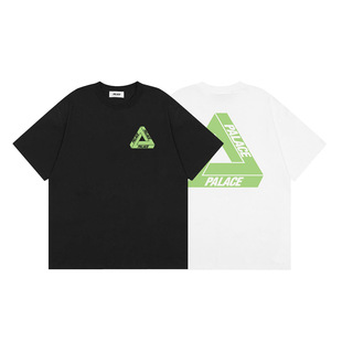 PALACE FW25ss基础款绿色印花三角LOGO夏季新款短袖T恤衫