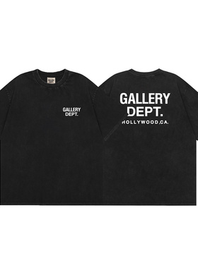 美式潮牌GALLERY DEPT经典款彩绘字母印花水洗做旧复古短袖t恤