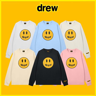 长袖休闲oversize纯棉拼接笑脸