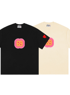 陈冠希eu溶解心69系列日系tee夏季纯棉男女同款T恤衫2023新款短袖