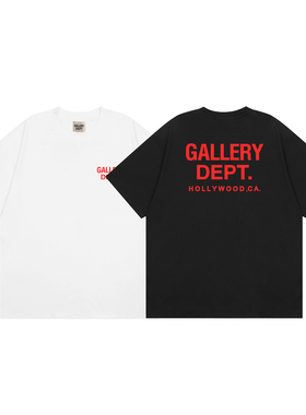GALLERY DEPT 经典款夏季美式oversize西海岸红色字母印花短袖T恤