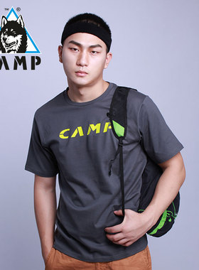 CAMP户外运动t恤男士短袖速干衣圆领透气宽松棉新款运动服上衣