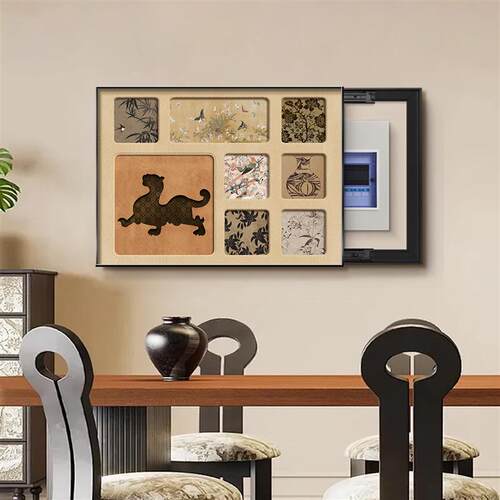 中古风电表箱装饰画遮挡开关盒电源箱网络信号箱挂画配电箱推拉画