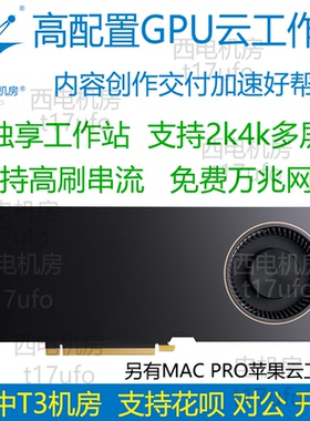 RTX PRO 6000 96GPU图形工作站主机远程出租用赁UE虚幻blackwell