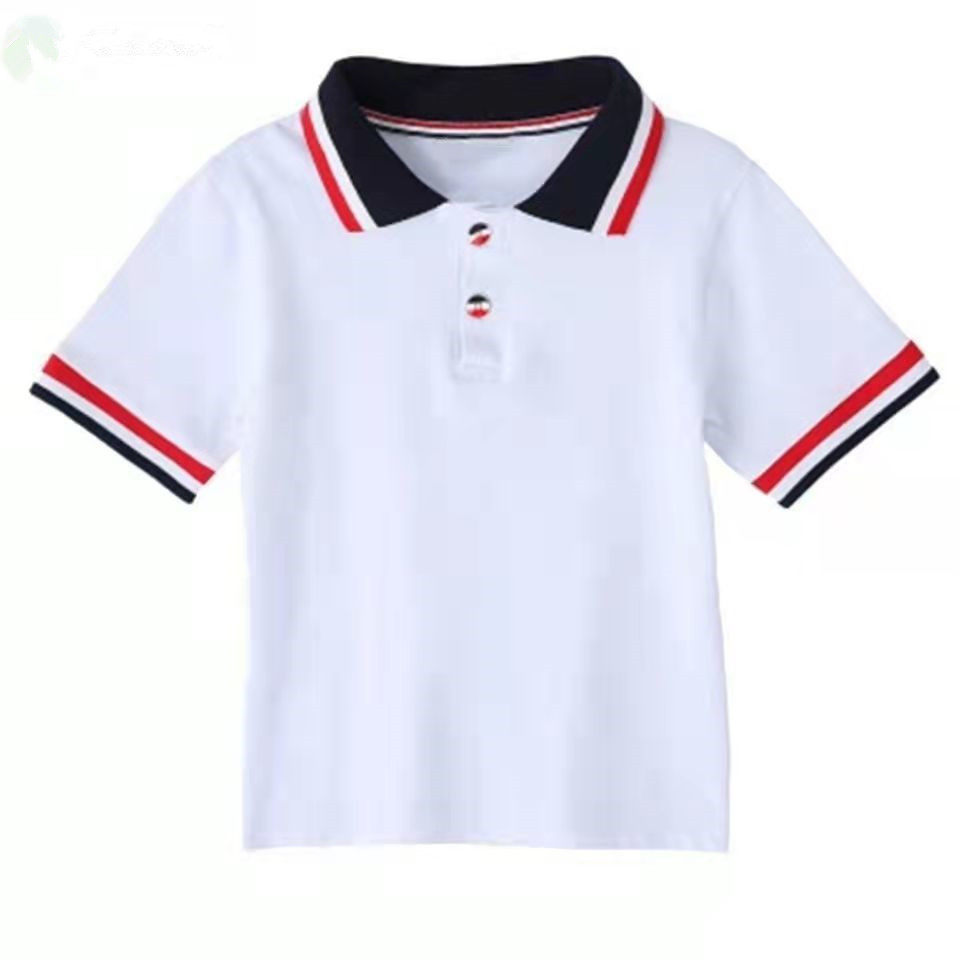 短袖纯棉幼儿园园服白色polo