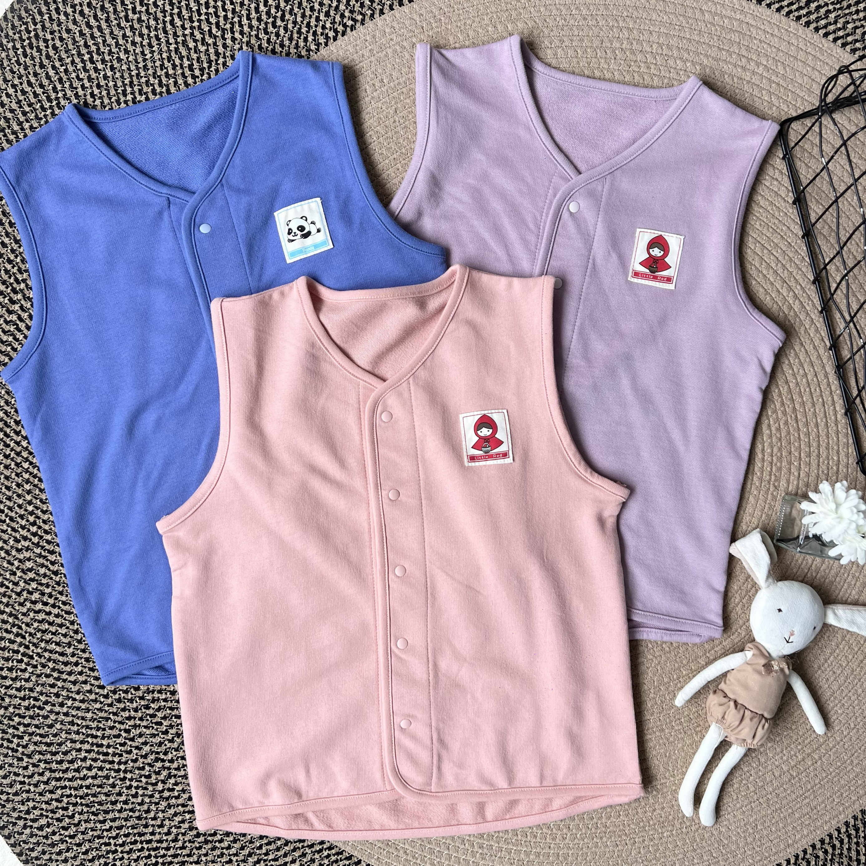 日系春秋男童纯棉马甲女童薄款坎肩儿童休闲洋气外穿背心宝宝马夹