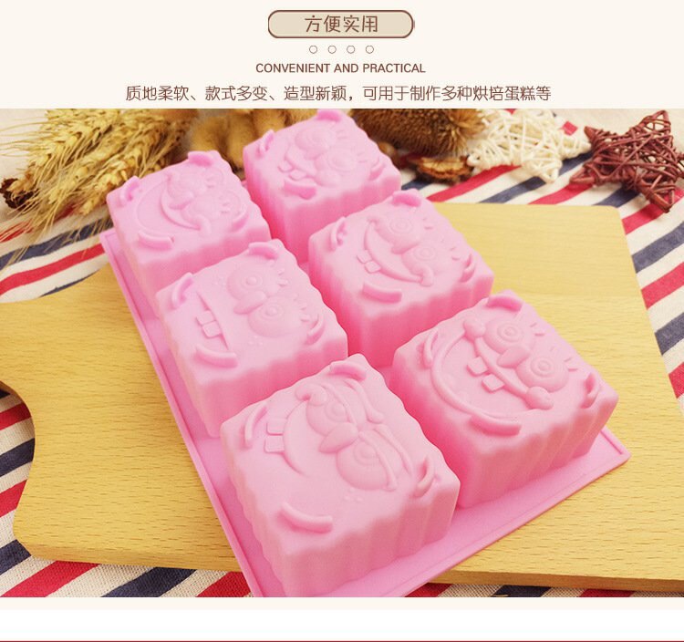 六连海绵宝宝多表情蛋糕巧克力卡DIY模具