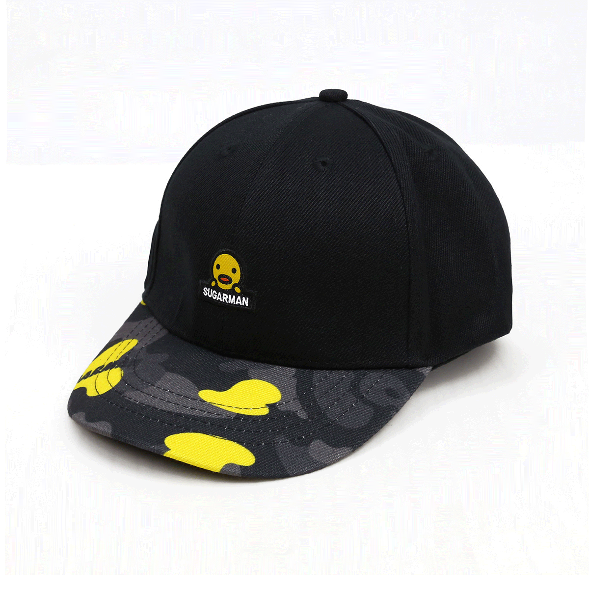 sugarman糖人香港潮牌2020 小黄鸭 迷彩拼纯色帽子 童装亲子装