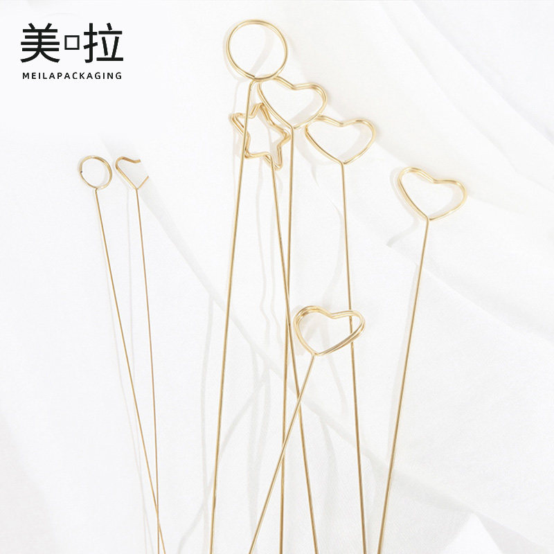 美啦鲜花花束包装金属卡片夹