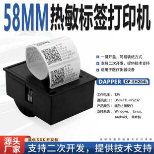 热敏不干胶标签打印机二次开发单片机条形码 达普DP EH204L嵌入式